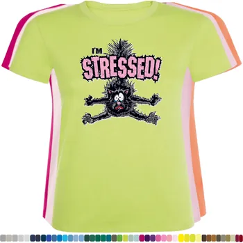 Dámské tričko levne-damske-bavlnene-tricko-potisk-kocka-ve-stresu Barva: Apple - jablkově zelené, velikost: L