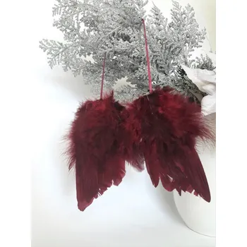 Vánoční dekorace Andělská křídla na zavěšení bordó