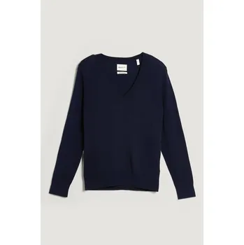 Dámský svetr SVETR GANT LIGHT KNIT V-NECK EVENING BLUE