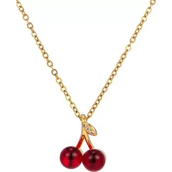 Oblečení a móda Zlatý ocelový náhrdelník s přívěskem Třešniček