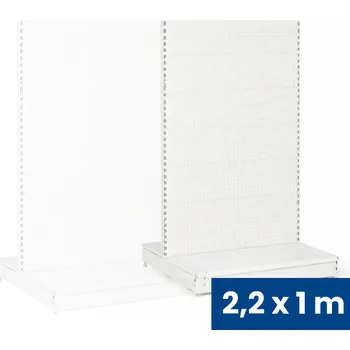 Prodejní regál B2B Partner Prodejní regál oboustranný, perfo stěny, 2200 x 1000 x 900 mm, přídavný, bílá