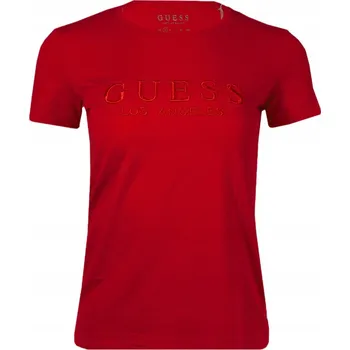 Dámské tričko Dámské tričko GUESS s logem M1RI28 J1311 Červené (červené)