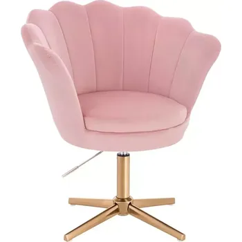 LuxuryForm DESIGN Křeslo FREY VELUR na zlatém kříži - růžové