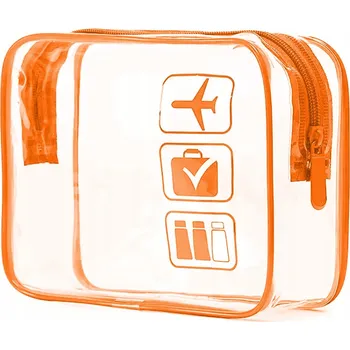 Kosmetická taška Kosmetická taštička DKM Průhledná kosmetická taštička oranžová bezbarvá
