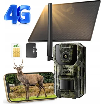 Bezpečnostní kamera 2K LESNÍ KAMERA FOTOPAST 4G LTE SIM FHD SOLÁRNÍ BATERIE S APLIKACÍ GPS SD
