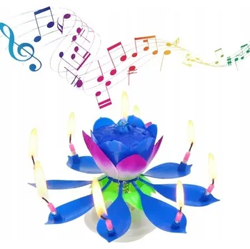 Svíčka Hrající a tančící svíčka Godan SW-GRTB modrá