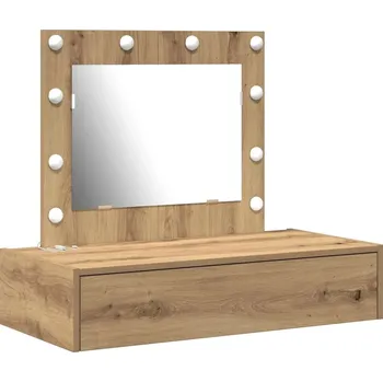 Toaletní stolek Hnědá toaletní stolek se zrcadlem a zásuvkami, rozměry 83 x 40 x 70 cm