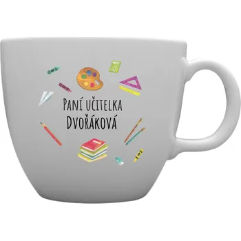Personalizovaný MEGA XXL keramický hrnek 1000 ml pro paní učitelku/pana učitele (pomůcky)