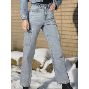 Dámské džíny Sinsay - Džíny cargo - tyrkysová - 947CF-65J - 947CF-65J-34