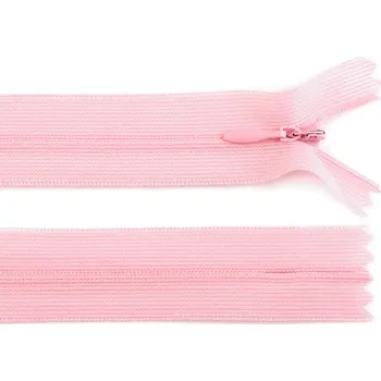 Zip Spirálový zip skrytý No 3 délka 40 cm dederon, malé, 133 růžová světlá