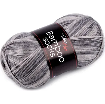 Příze Pletací příze Bamboo Socks / ponožkovka 100 g, střední, 8 (7910) šedá