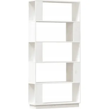 Knihovna Knihovna z masivního borovicového dřeva, bílá, 80x30x163,5 cm