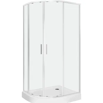 Novoterm Asymetrický sprchový kout NV-Solid RA CHR 80x100, chrom/transparent - bez vaničky