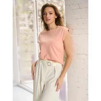 Dámské oblečení Sinsay - Tričko s krátkými rukávy a potiskem - růžová - 232AI-30X - 232AI-30X-XS-1