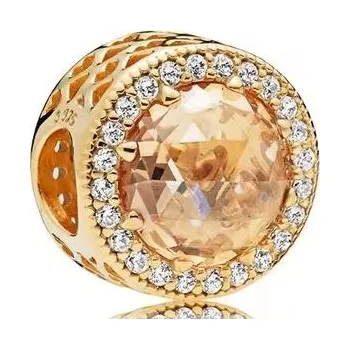 Přívěsek Přívěsek charms zlatý vypouklý se zirkony srdce stříbro 925