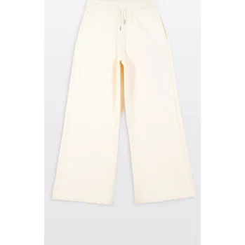 Reporter Young | Dívčí krémové tepláky WIDE LEG bez potisku - Barva KRÉMOVÁ, Velikost 164 261-0117G-02-250-1