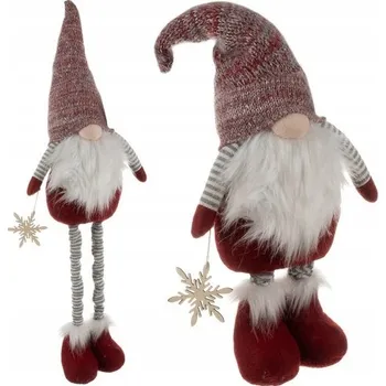 Vánoční dekorace Vánoční Skřítek Krasnal Teleskopický Velký Gnóm Vysoký 82cm Nastavitelný