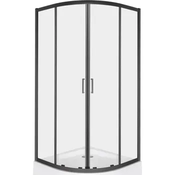 Novoterm Čtvrtkruhový sprchový kout NV-Aruba BL 90, černý/transparent - bez vaničky