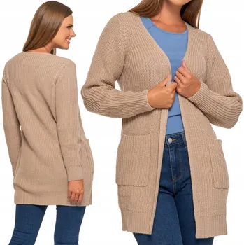 Dámský svetr Moraj dámský svetr béžový, rovný střih, délka do půlky stehen, velikost 2XL/3XL