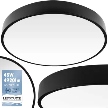 Stropní Svítidlo kulatý LEDSOURCE 40 x 5 cm černý