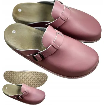 Dámská zdravotní obuv ZDRAVOTNÍ NAZOUVÁKY DŘEVÁKY FUSBET PRAVÁ KŮŽE RŮŽOVÉ Ortopedické vel. 35