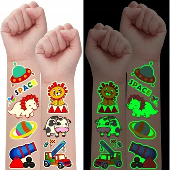 Tetování DĚTSKÉ TETOVÁNÍ ZVÍŘATA SVÍTÍCÍ VE TMĚ DOČASNÉ MIX