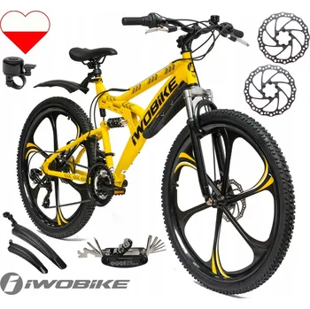 Horské kolo Horské kolo MTB iWobike Yellow Fang, rám 18 palců, kola 26", žluté