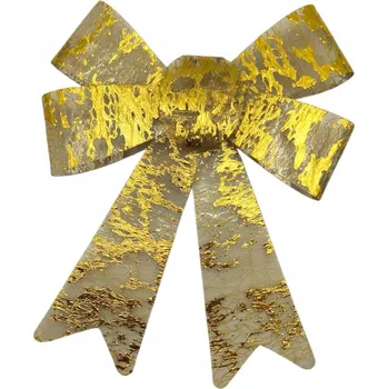 Vánoční dekorace Ozdoby na vánoční stromeček mašle s glitry 3ks mašle zlaté