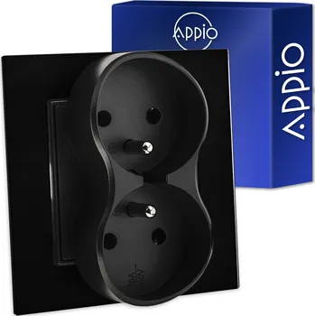 Elektrická zásuvka Appio nástěnná Elektrická Zásuvka černá