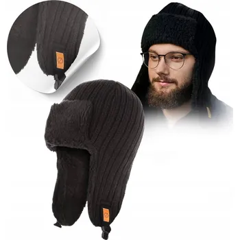 Čepice Zimní čepice Brødrene s klapkami na uši, černá, univerzální velikost