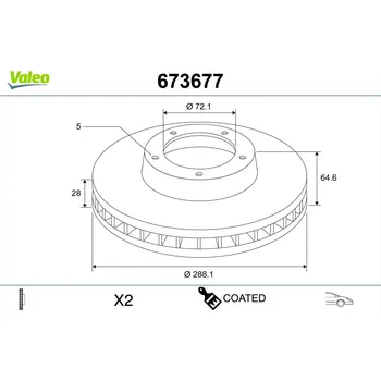 Brzdový kotouč Brzdový kotouč VALEO 673677