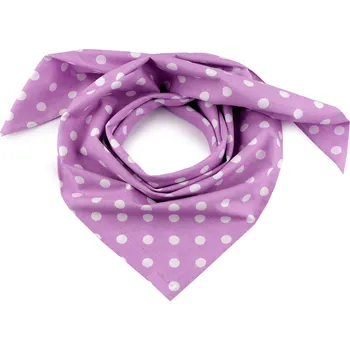 Šátek Bavlněný šátek s puntíky 70x70 cm, malé, 5 fialová