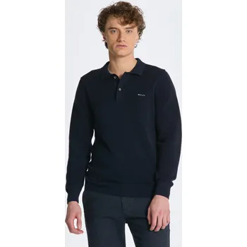 Pánský svetr SVETR GANT COTTON PIQUE POLO EVENING BLUE