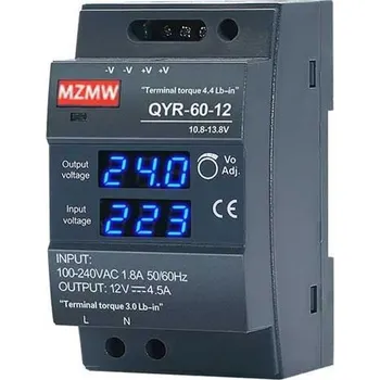 Anténní zesilovač Zdroj MZMW QYR-60-12, 12V=/4,5A spínaný na DIN lištu