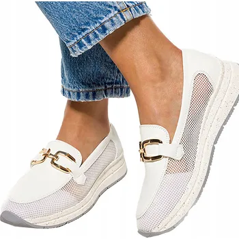 Dámské mokasíny AŽUROVÉ DÁMSKÉ MOKASÍNY NA PLATFORMĚ, NAZOUVACÍ, S OZDOBOU, vel. 38