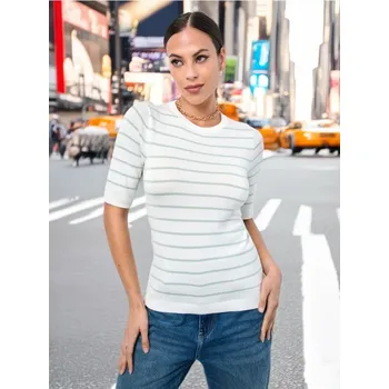 Dámské oblečení Sinsay - Svetr s krátkým rukávem - zelená - 7496J-07X - 7496J-07X-XXS-1