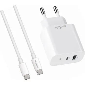 Rychlá síťová nabíječka 30W s USB-C kabelem, 2 vstupy pro Motorola Moto G52