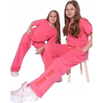 Teplákovka Dziecięcy dla Dziewczynki dětské kalhoty tričko bavlna 146 RŮŽOVÁ