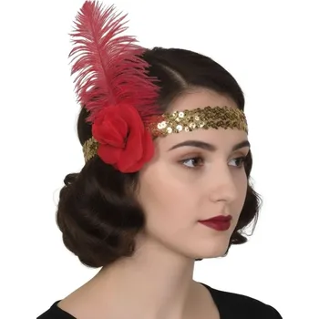 Karnevalový doplněk Čelenka retro charleston červená