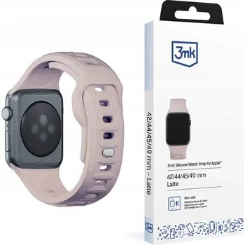 Řemínek na hodinky Béžový silikonový řemínek pro Apple Watch 42/44/45/49 mm - 3mk Silicone Strap