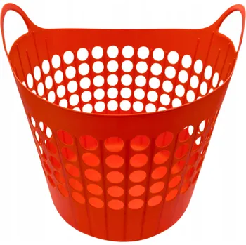 Koš na prádlo ELASTICKÝ KOŠ NA PRÁDLO UNIVERZÁLNÍ 42L POMERANČOVÝ VELKÝ PEVNÝ