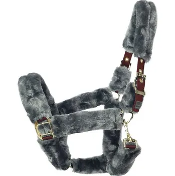 Bucas Ohlávka Show-Line Bucas, s plným beránkem, burgundy/black FULL