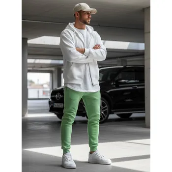 Pánská móda Světle zelené pánské tepláky UX3451 Velikost: M