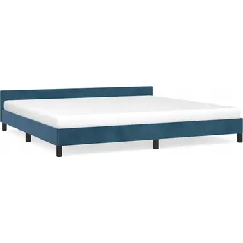 Postel Rám postele s čelem, sametový, tmavě modrý, 207x206x50 cm