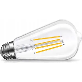 Žárovka Dekorativní LED žárovka E27 6W Teplá bílá 2800K Filament Vlákno Ozdobná 6x13cm