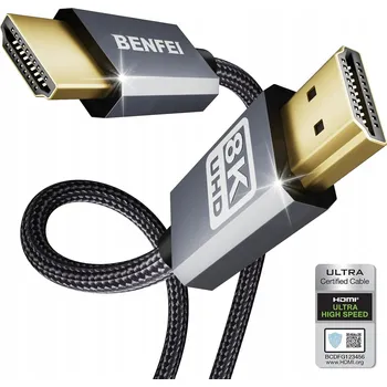 Video kabel BENFEI 8K HDMI na HDMI kabel 4K@240Hz, 1,8 m (šedý)