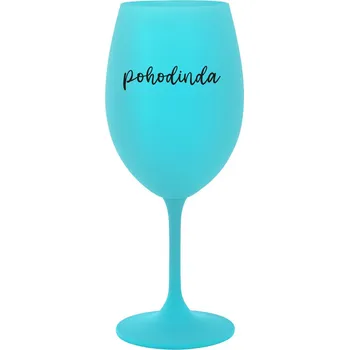 Sklenice POHODINDA - tyrkysová sklenice na víno 350 ml