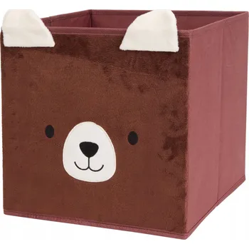 Úložný box Skládací textilní úložný box krabička koš na hračky Medvídek do regálu Kallax