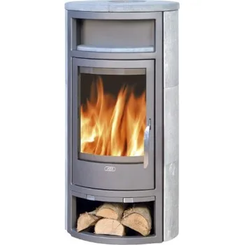 Krbová kamna ABX Polar 6 s kamenným obkladem šedý plech a mastek