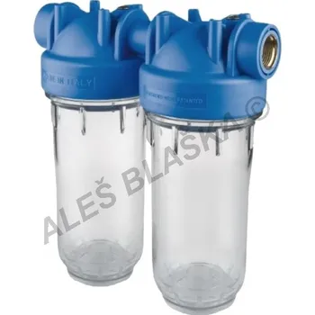 vodní filtr ATLAS FILTRI - Itálie | Dvojitý filtr DP 7" JUNIOR DUO (filtr na vodu, vodní filtrace) - 1/2" filtr DP JUNIOR 7" DUO